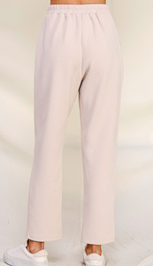 Jacquard Pull on Pants | Taupe