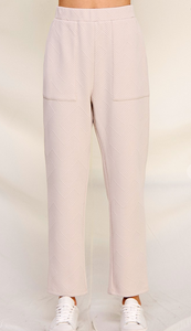 Jacquard Pull on Pants | Taupe