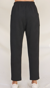 Jacquard Pull on Pants | Black