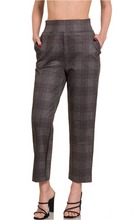 Load image into Gallery viewer, Plaid Pull on Dress Pants | Grey
