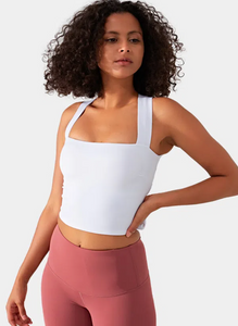 Jess | Backless Padded Crisscross Tie Back Cool Touch Workout Cropped Tank Top