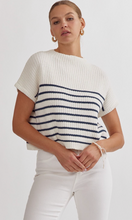 Load image into Gallery viewer, Naomi | Blue Striped Sweater Top
