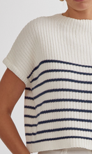 Load image into Gallery viewer, Naomi | Blue Striped Sweater Top
