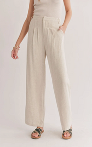 Luna Pleated Trousers | Oatmeal