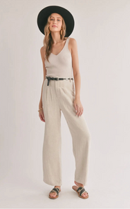 Luna Pleated Trousers | Oatmeal