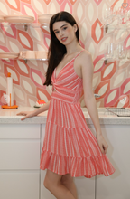 Load image into Gallery viewer, Twisted Pink Striped | Midi Dress
