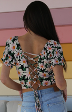 Load image into Gallery viewer, Daisy Floral Lace Up Top
