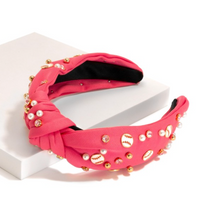 Load image into Gallery viewer, Baseball Knotted Headband | Pink
