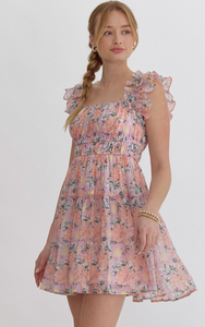 Pink Summer Floral | Mini Dress