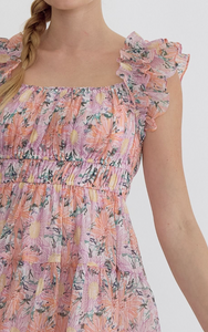 Pink Summer Floral | Mini Dress