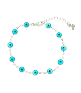 Evil Eye Bracelet | Silver Blue