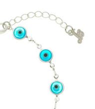 Load image into Gallery viewer, Evil Eye Bracelet | Silver Blue
