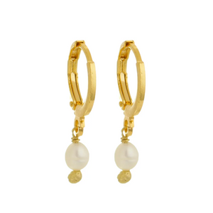 Fresh Water Pearl Huggie Earrings | Pearl