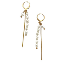 Load image into Gallery viewer, Strand Fresh Water Pearl Huggie Earrings | Long Pearl
