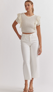 Natalie | Wide leg Pants | White