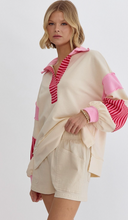 Load image into Gallery viewer, Pink Striped Rugby Sweater
