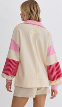 Load image into Gallery viewer, Pink Striped Rugby Sweater
