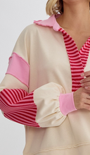 Load image into Gallery viewer, Pink Striped Rugby Sweater
