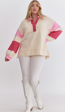 Load image into Gallery viewer, Pink Striped Rugby Sweater
