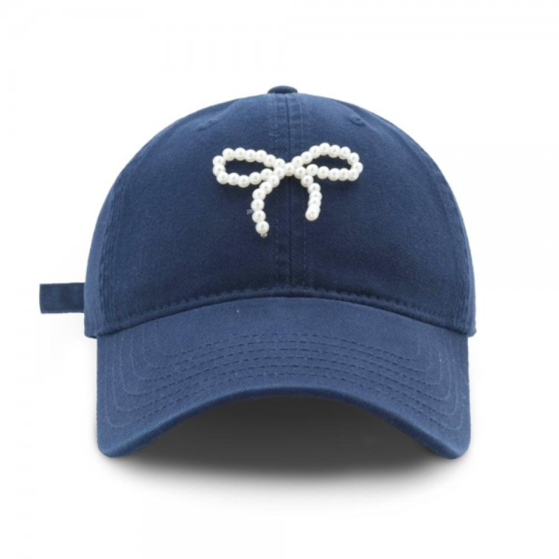 Pearl Bow Hat | Navy