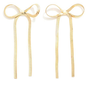 Gold Chain Bow Earring