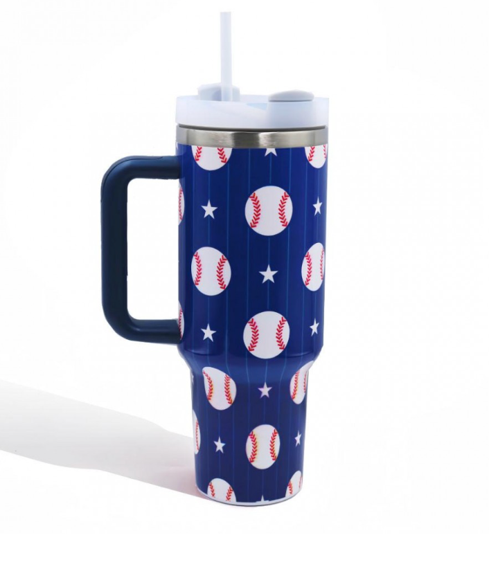 Blue Baseball Tumbler