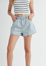 Load image into Gallery viewer, Lillian | Scallop Denim Shorts
