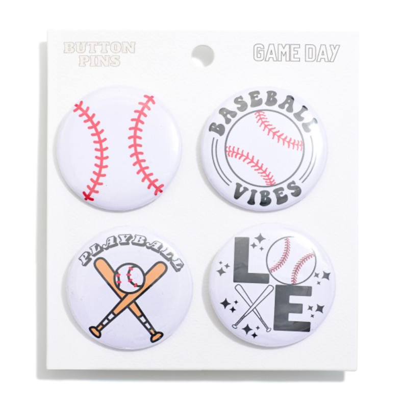 Baseball Button Pins