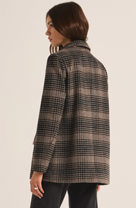 Kingston Relaxed Plaid Blazer | Latte