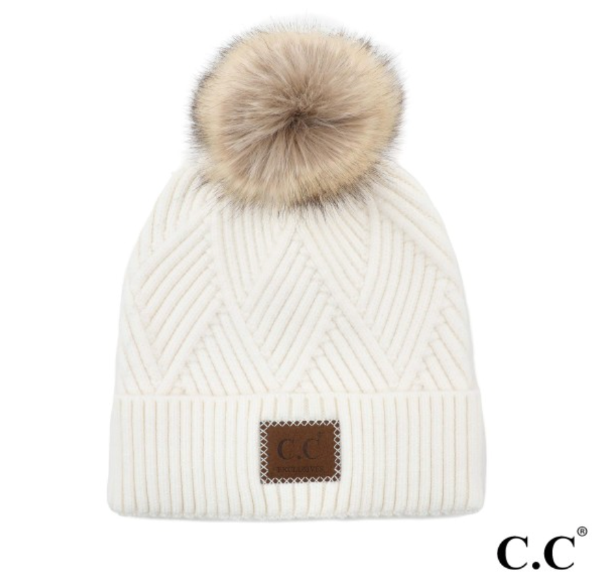 Chelsea Pom Hat | White