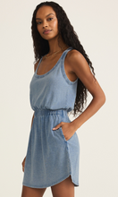 Load image into Gallery viewer, Keegan Knit Denim Mini Dress | Indigo
