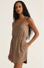 Load image into Gallery viewer, Keegan Knit Denim Mini Dress | Iced Coffee
