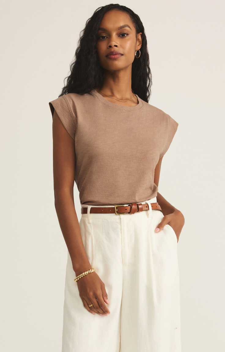 Camino Slub Top | Ice Coffee