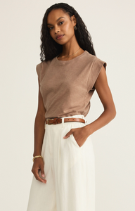 Camino Slub Top | Ice Coffee