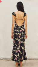 Load image into Gallery viewer, Viviana | Black Floral Evening Dress

