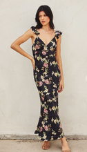 Load image into Gallery viewer, Viviana | Black Floral Evening Dress
