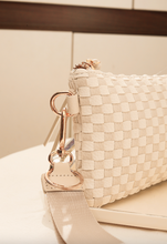 Load image into Gallery viewer, Beige Checkered Woven Wonderlust Clutch Wristlet

