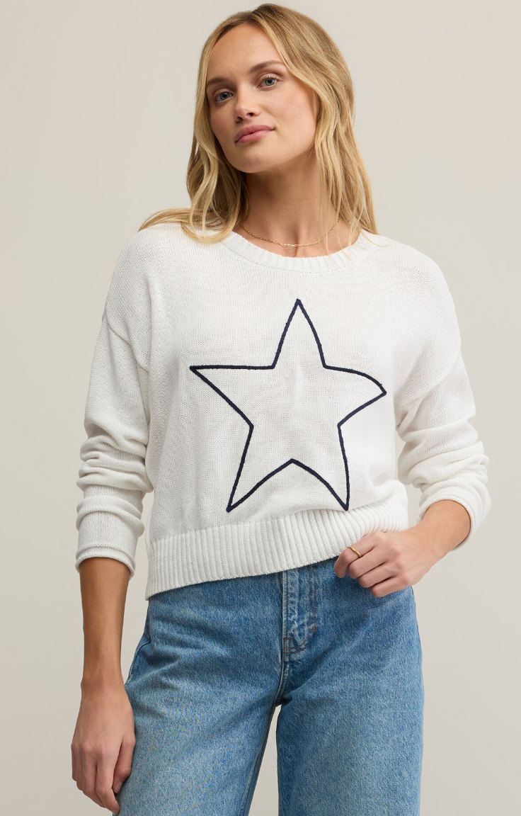 Sienna STAR Sweater | White