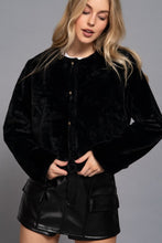 Load image into Gallery viewer, Coats &amp; Jackets Adeline | Faux Fur Black Jacket
