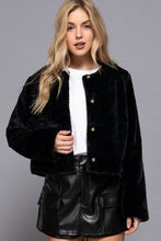 Load image into Gallery viewer, Coats &amp; Jackets Adeline | Faux Fur Black Jacket
