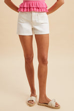 Load image into Gallery viewer, Bottoms Front Pocket White Denim Shorts
