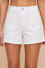 Load image into Gallery viewer, Bottoms Front Pocket White Denim Shorts
