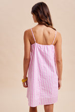 Load image into Gallery viewer, Dresses Summer Vibes Embroidery Patch Striped Mini Dress
