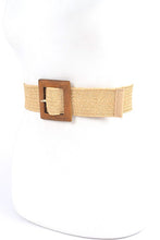 Load image into Gallery viewer, Accessories Wooden Square Belt Faux Straw
