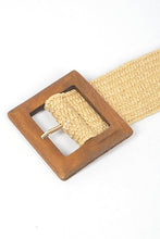 Load image into Gallery viewer, Accessories Wooden Square Belt Faux Straw
