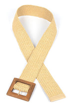 Load image into Gallery viewer, Accessories Wooden Square Belt Faux Straw

