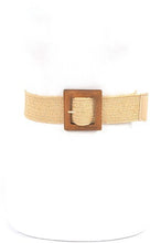 Load image into Gallery viewer, Accessories Wooden Square Belt Faux Straw
