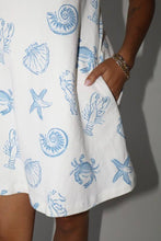 Load image into Gallery viewer, Sea Shell Print Shift Dress: Off White / S
