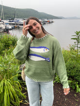 Load image into Gallery viewer, Sweater Fish Knit Sweater | Sage Green
