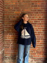 Load image into Gallery viewer, Sweater Sailboat Fuzzy Sweater

